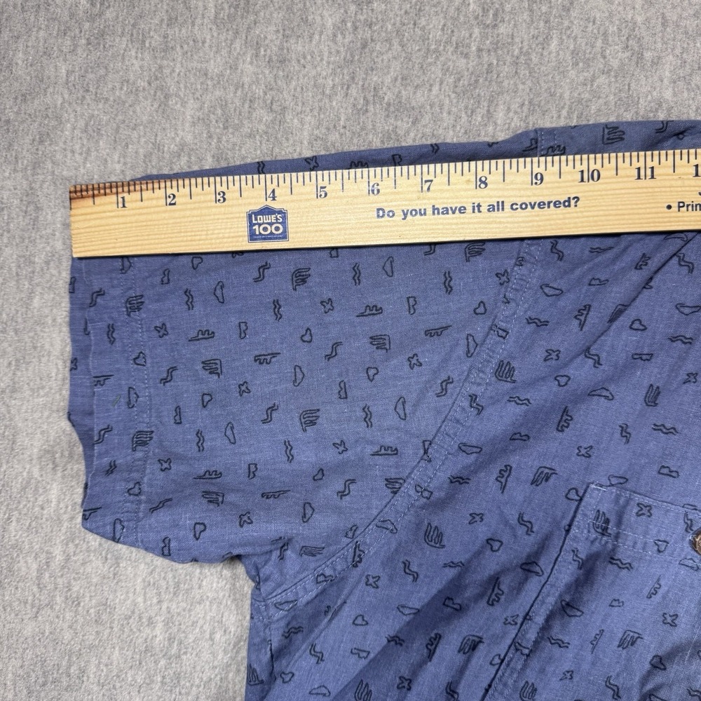 Patagonia Back Step Mens XXL Blue All Over Print Short Sleeve Button Up Shirt - Picture 12 of 12